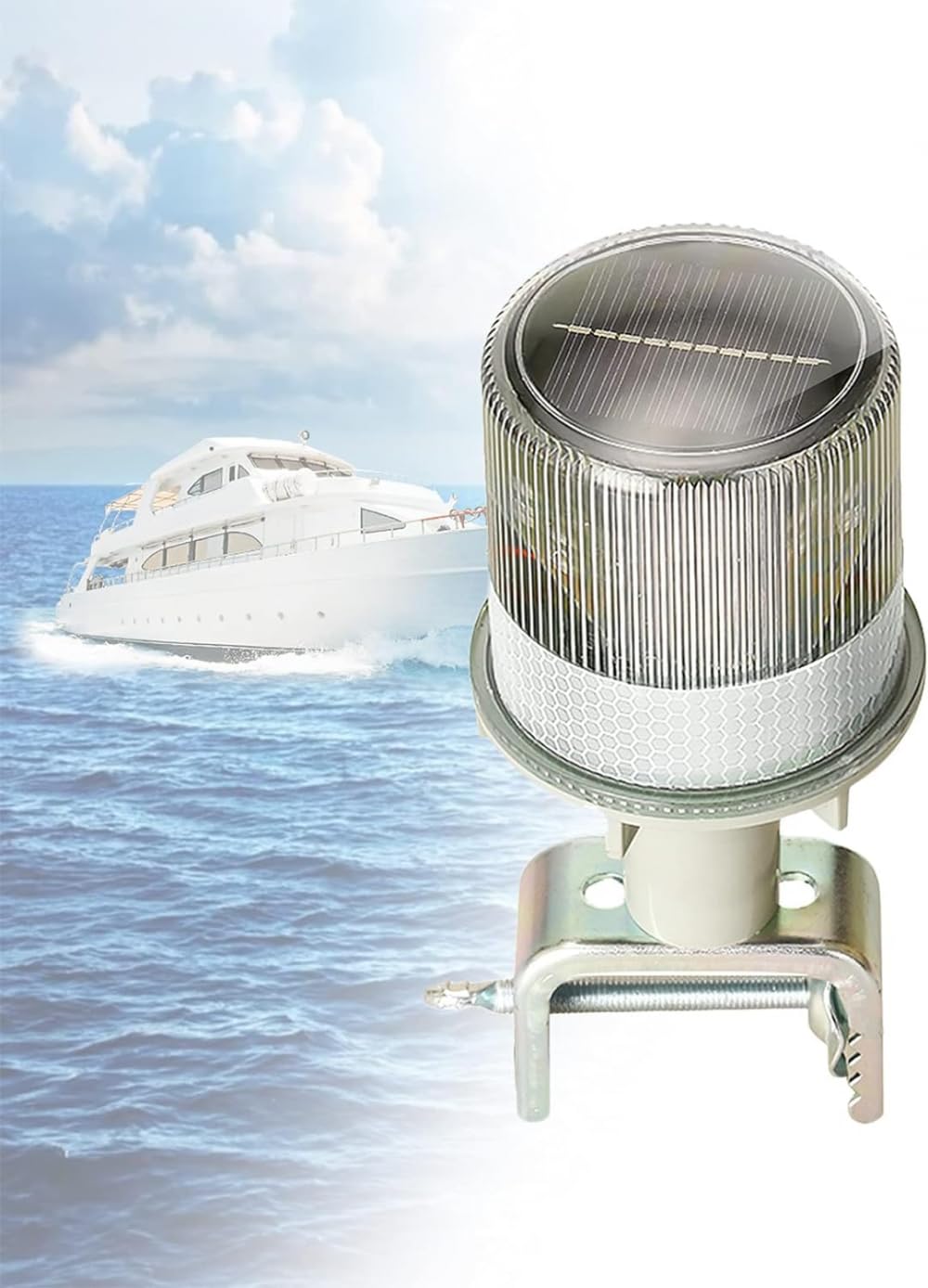 Feu De Navigation Solaire 360° Pour Bateau - Lampe LED Tricolore Fixe/clignotante, Portée 0.5nm, étanche IP67