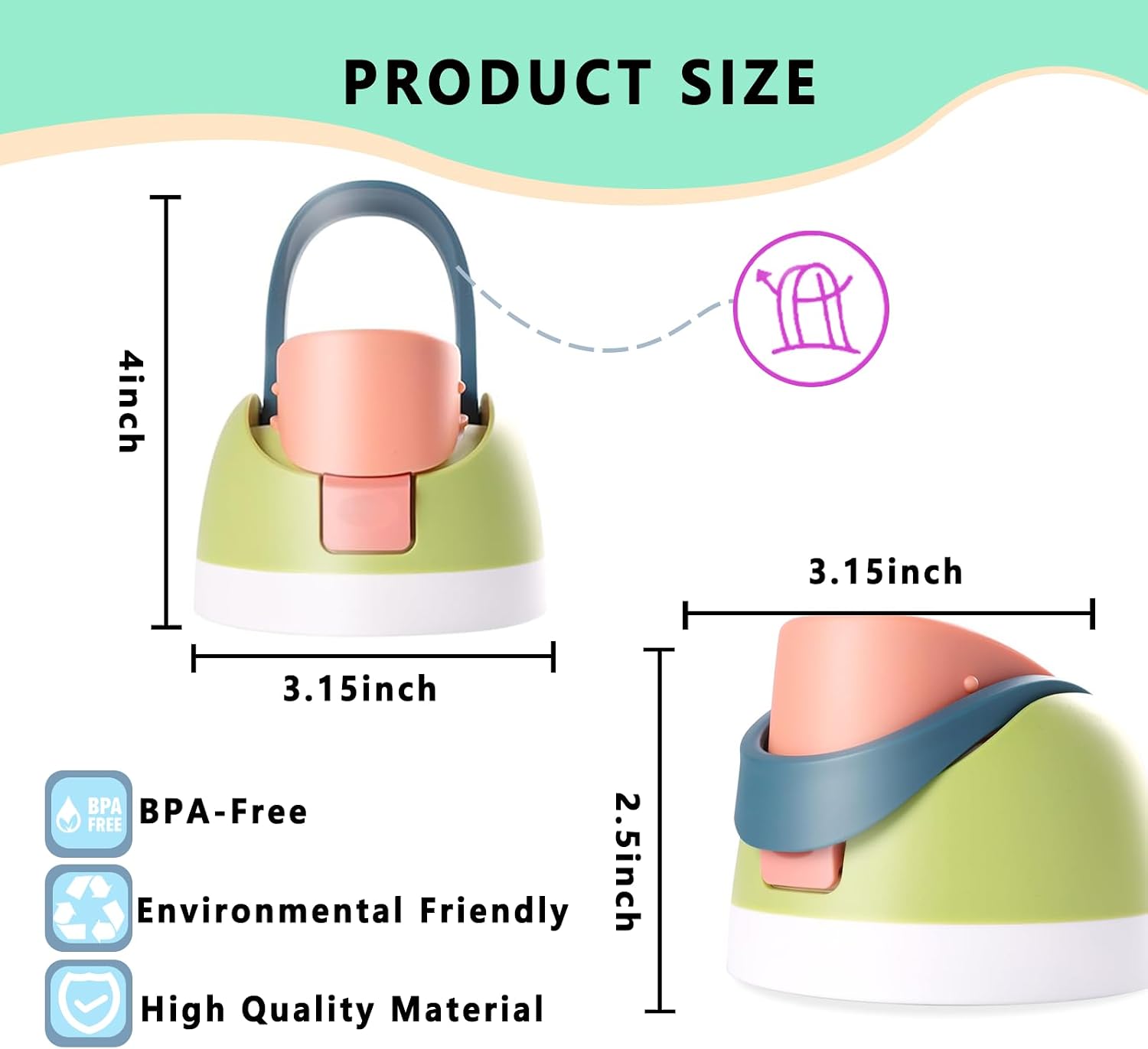 NTIERA Replacement Lid for Owala Freesip,Compatible with Owala Freesip Water Bottle 16oz 24oz 32oz 40oz,Premium Replacement Accessories for Owala Cap,Leakproof,BPA Free image 3
