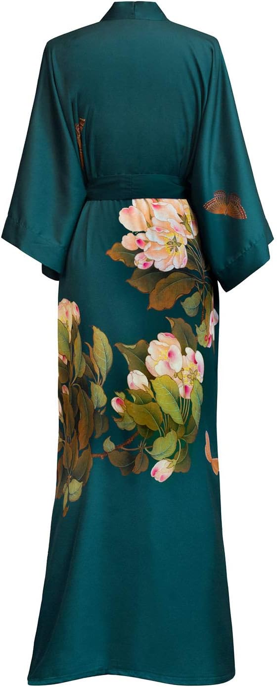 KIM+ONO Luxury Kimono Robe for Women | Long Floral Robe | Original Design | Removable Waist Tie Closure - Image 3