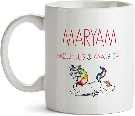 Amazon Com Maryam Name Gift Mug 64 Unicorn Farting Rainbow Best Ever Fabulous And Magical Fart Coffee Cup Funny Present For Girls Women Her Kids Children Home Kitchen