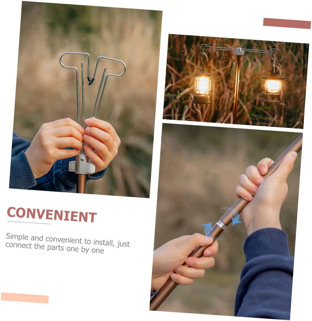 Outdoor Camping Lantern Pole Stand Rechargeable Led Light Bracket Aluminum Alloy Portable Foldable