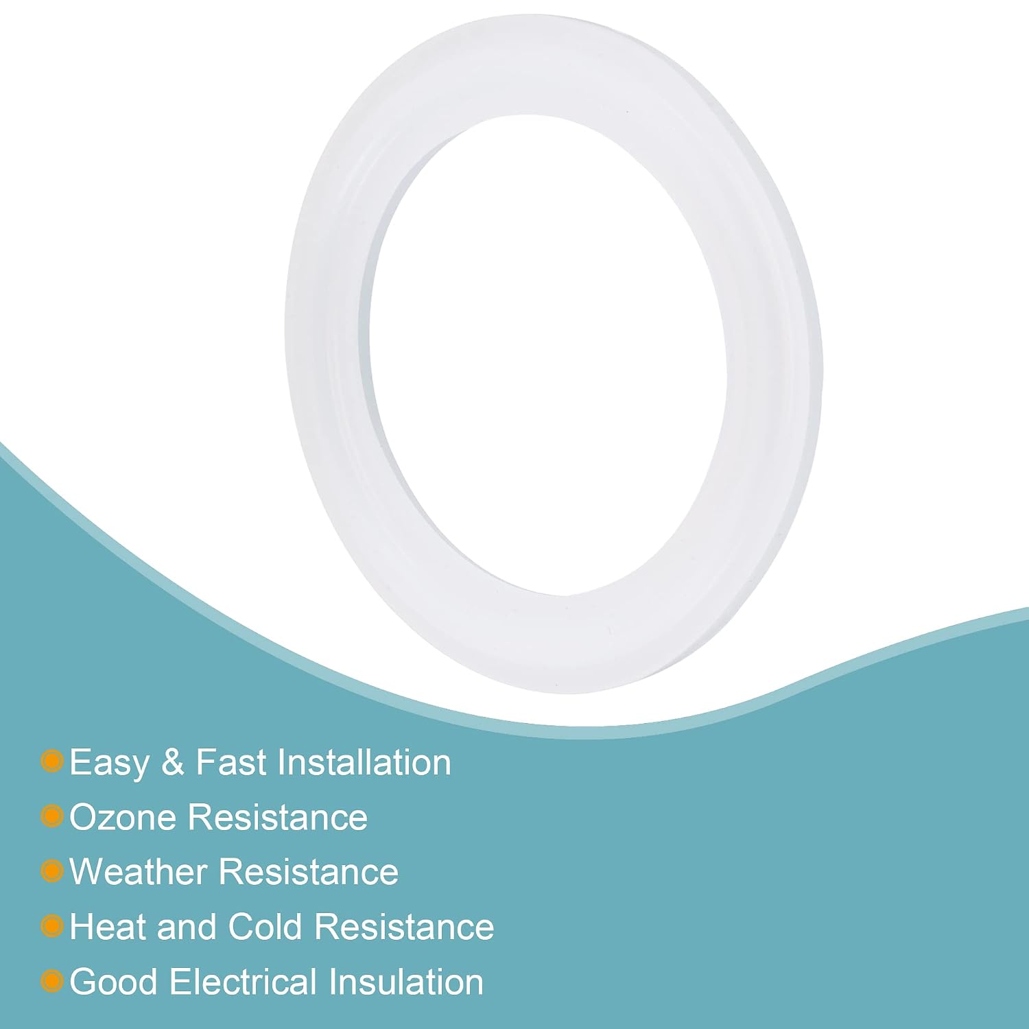 MECCANIXITY Silicone Rubber Gasket Industrial Flange O-Ring for 1.5 Inch Clamp White