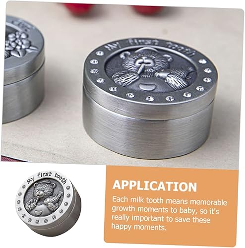 Miniatura 4 de Toddmomy Caja de almacenamiento de metal para coleccionar cumpleaños colección de dientes regalo para mis hijos baby shower para niños pequeños