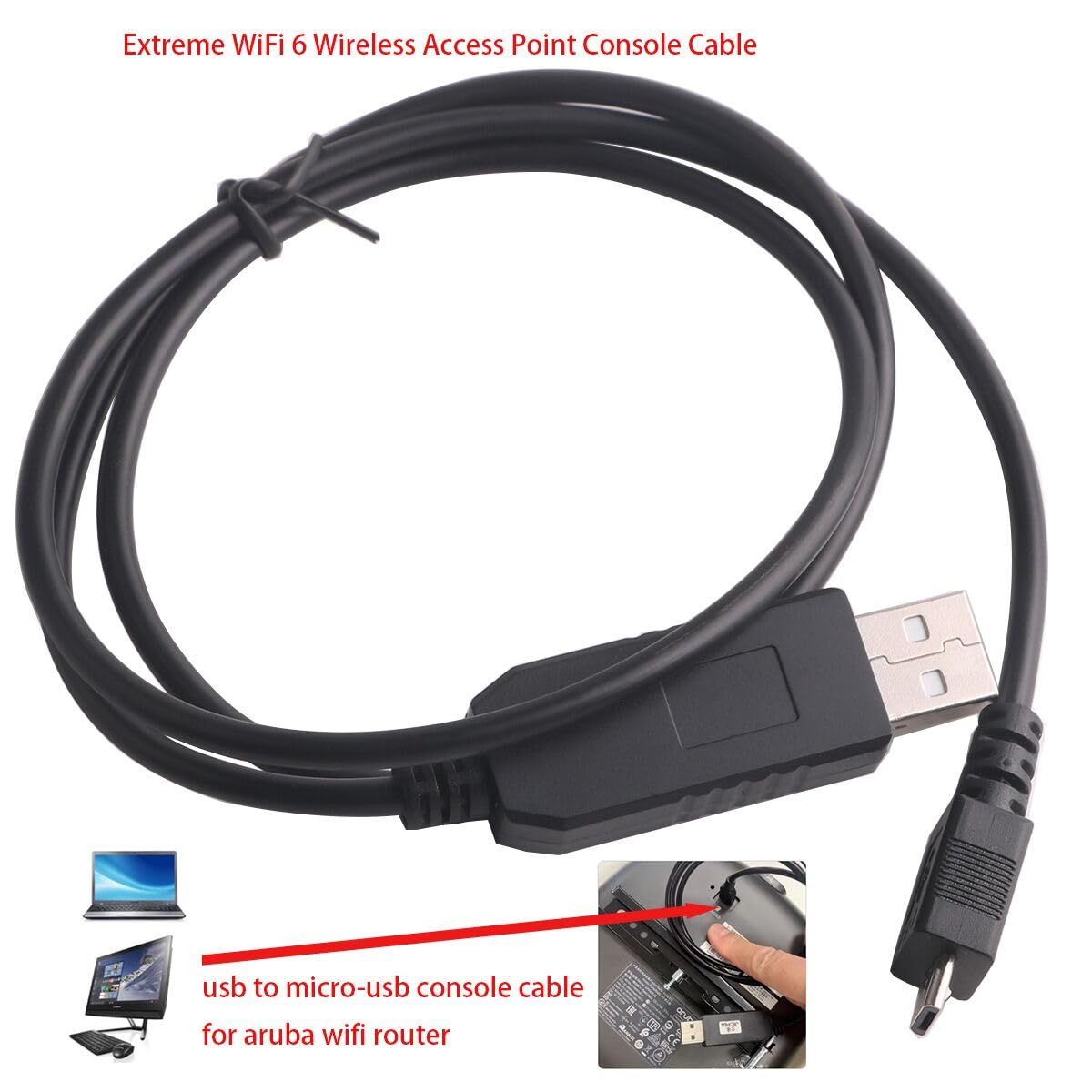 Micro USB Console Cable for Aruba WiFi 6 Wireless Access Point with FTDI USB TTL Serial Adapter for AP-203 AP-303 AP-344/345 Extreme AP305C