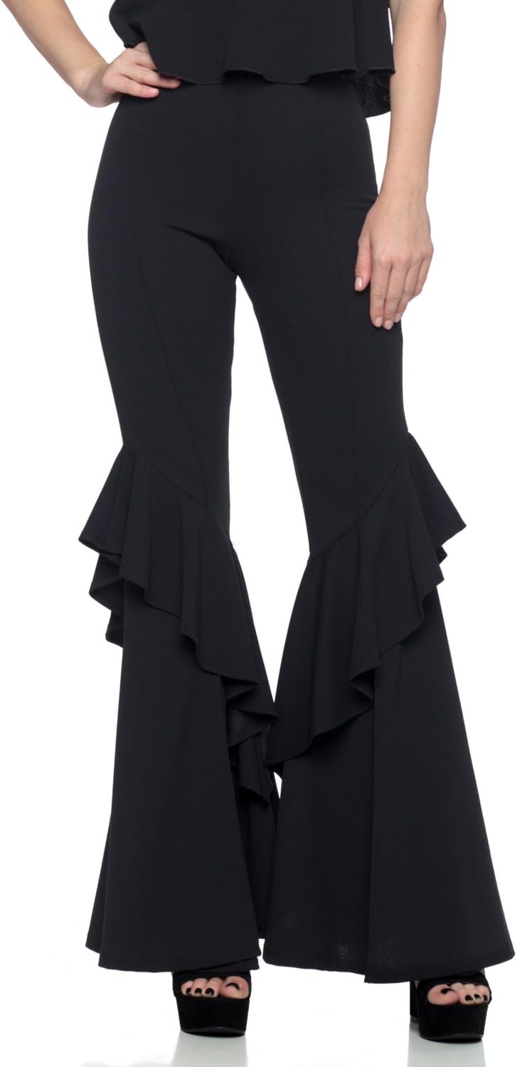 J2 Love Women's Ruffled Flared Pants