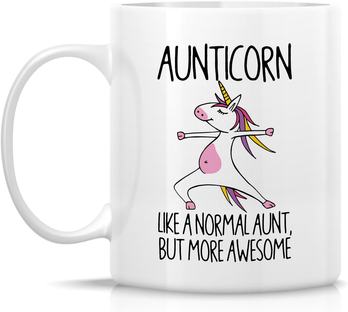 Retreez Funny Aunt Mug Awesome Aunticorn Unicorn Baby Shower 11 Oz Ceramic Coffee Mug - Thank-you Sarcasm Sarcastic Motivational Inspirational Birthday Gift for her new aunt to be auntie aunty sister - Image 2