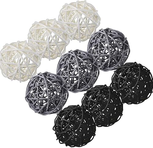 Miniatura 3 de 9 bolas decorativas de mimbre de 3 pulgadas, bolas de ratán decorativas para decoración del hogar, decoración de jarrón, relleno de cuencos,