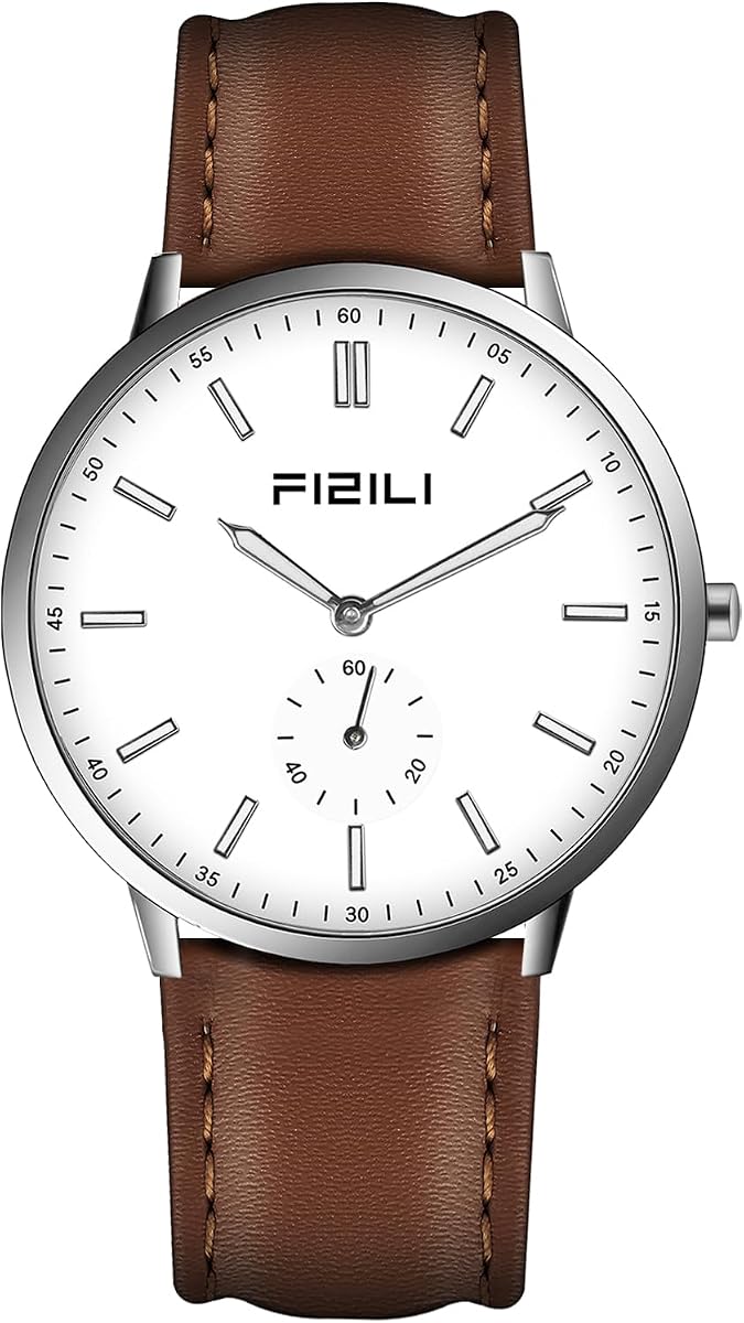 Watch Mens Watches Fashion Minimalist Ultra-Thin Watches for Men Waterproof Luminescent Hands Leather Strap