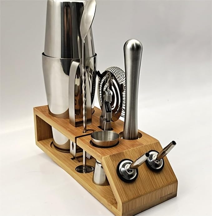 Set de Coctelera para Bar con Base de Madera - BIOMICE miniatura 4