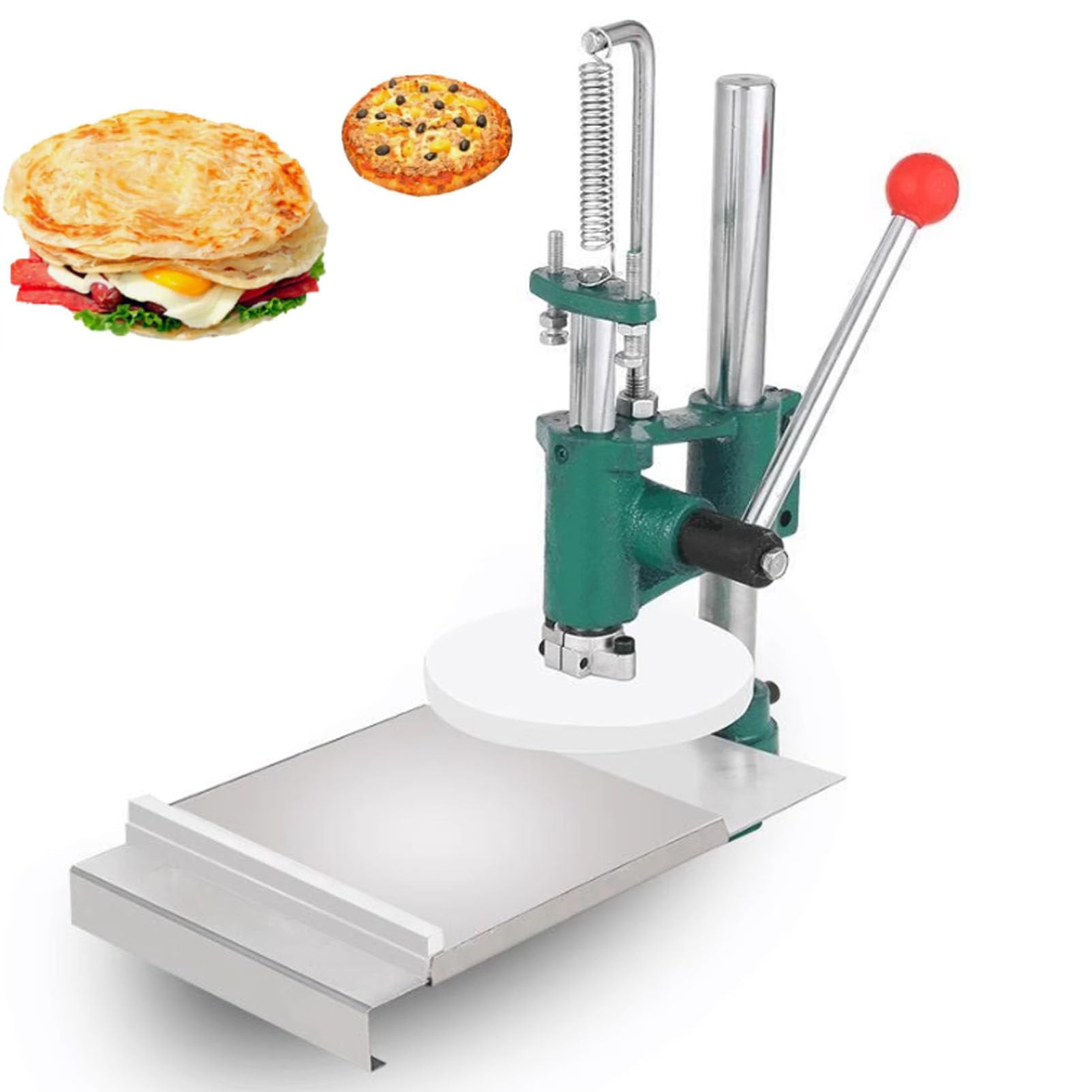 Prasa do ciasta do pizzy, ręczna rolka do ciasta ze stali nierdzewnej do robienia skórki pizzy i ciast ręcznych, przenośna do użytku domowego i komercyjnego, 15 cm