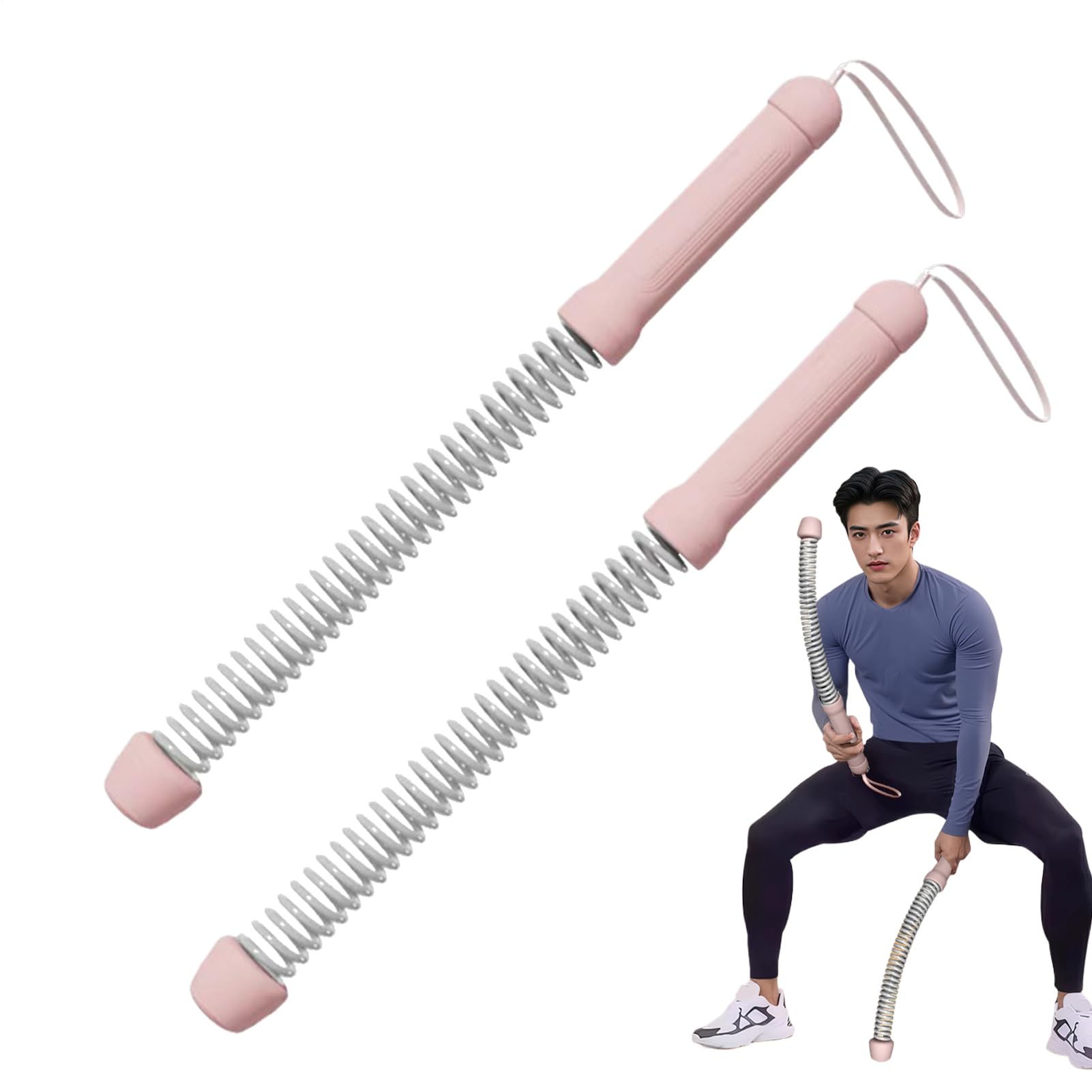 Cordes de combat - 1600 g - Cordes pratiques pour l'exercice de travail - Bâtons légers pour équipement de fitness - 2 tiges à ressort de rechange pour entraînement de force - Pour fitness, extérieur