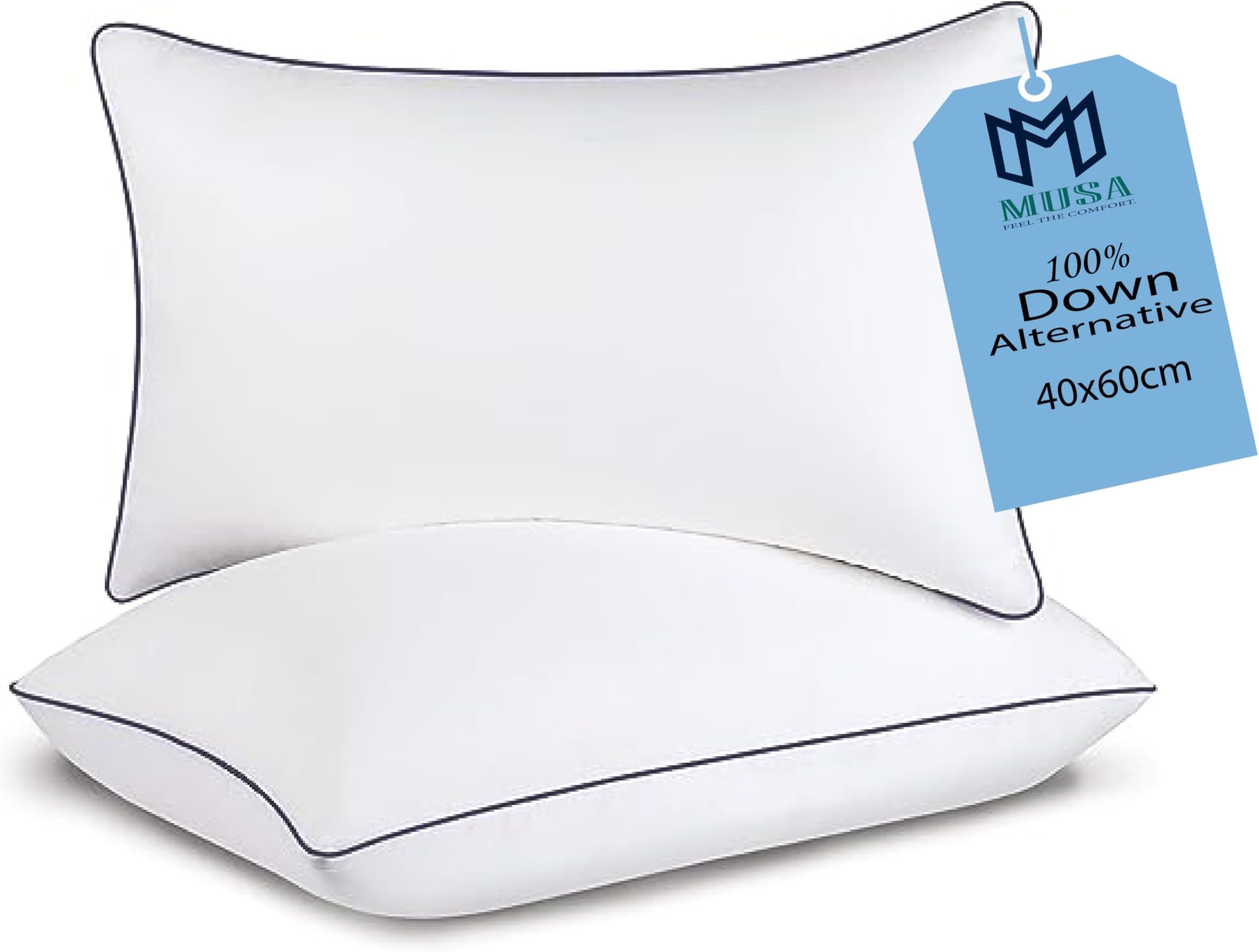MUSA MUSA Pillows for Sleeping 40x60 cm-Premium Down Alternative Filled Bed Pillows - Hypoallergenic & Plush Hotel Pillow