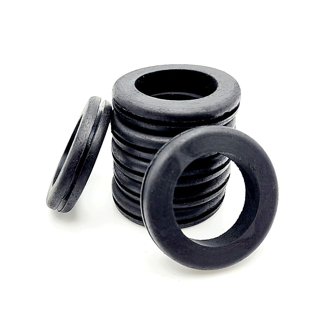 1 1/4" Panel Hole Rubber Grommets (32 mm) for Wiring & Cable, 1" ID (25 mm) Center Hole, Fits 1/16" (1.5 mm) Panels, Wire Bushing Seal for Electrical, Automotive & DIY Use (24 Pack)