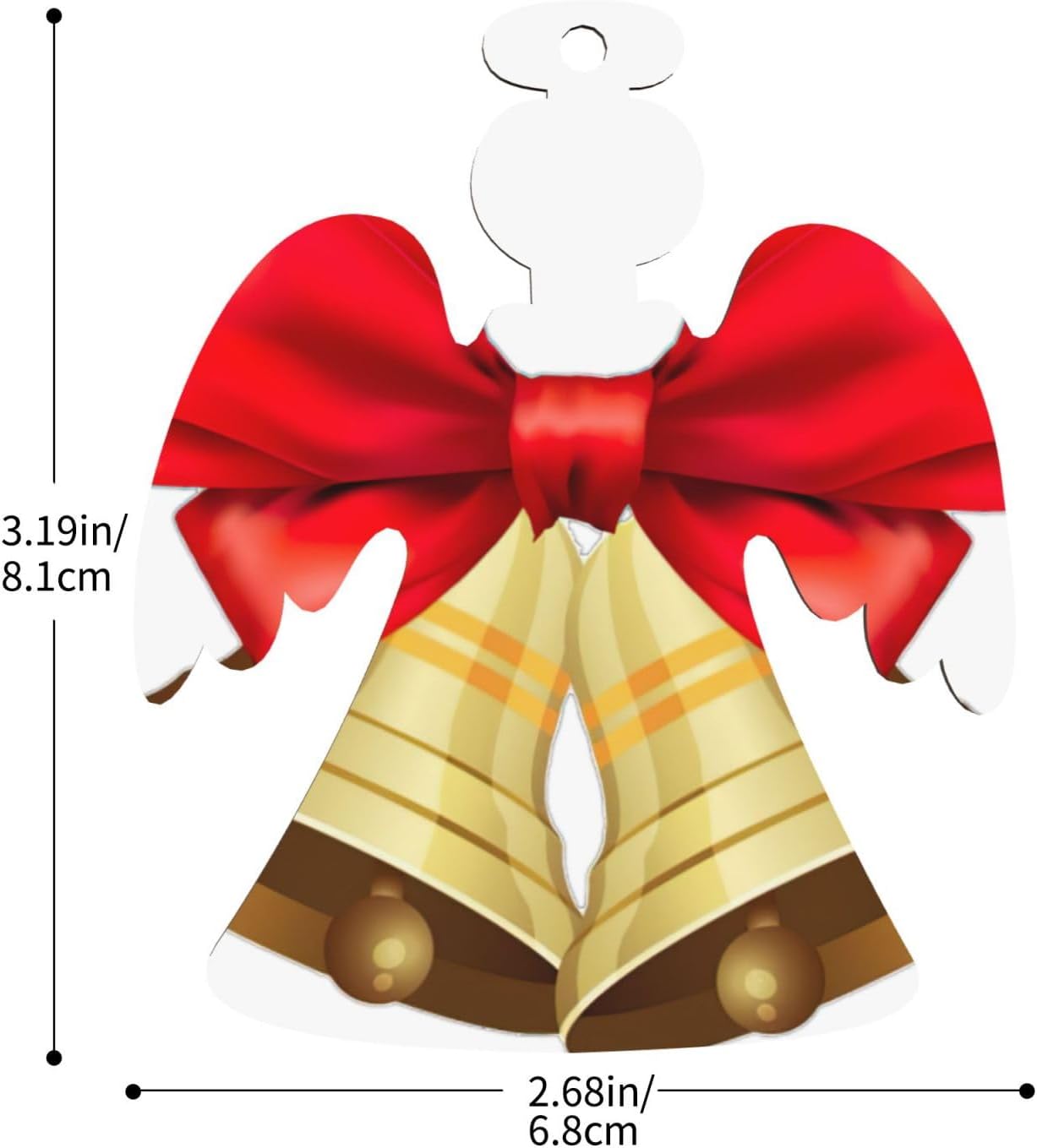 Christmas Bells Festive Christmas Decorations - Wooden Ornaments for Holiday Decor Pendent