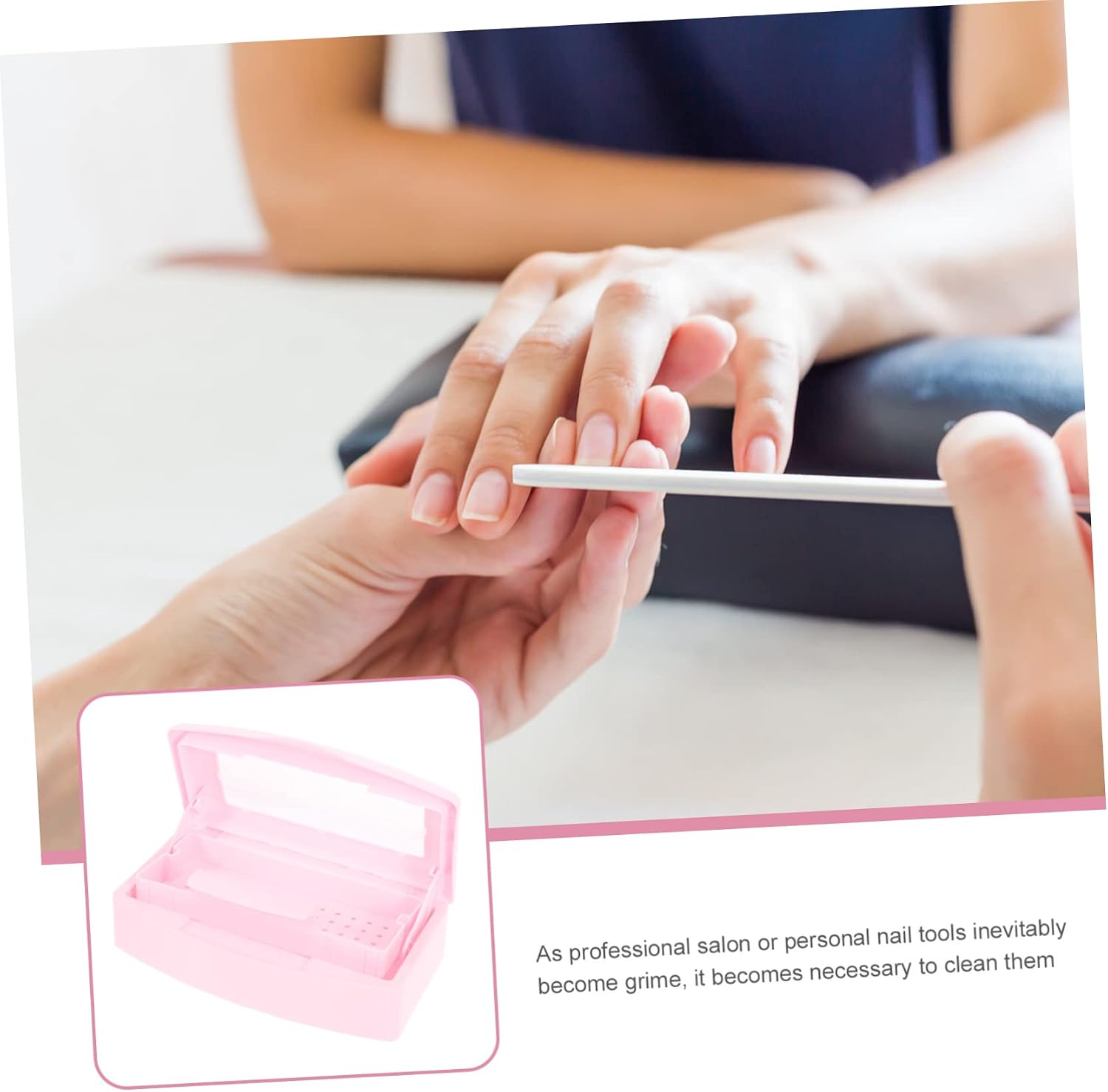 CALLARON Manicure Box Nail Art Tools Sterilizer Plastic Tray Box Light and Small for