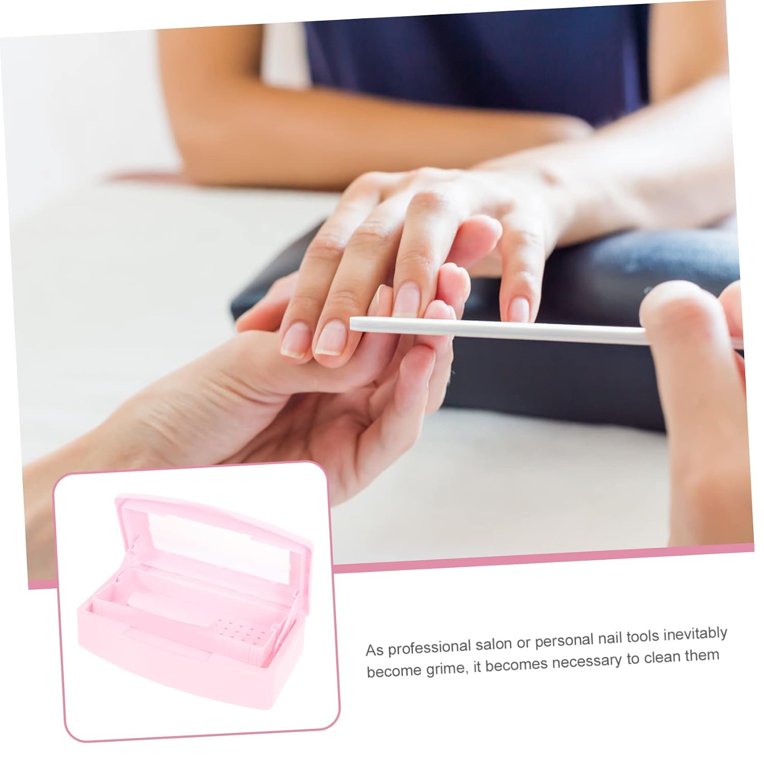 Nail Art Tool Storage Case Window Multipurpose Tray for Nail Clippers and Accessories Lightweight and Design for Home Salon Use