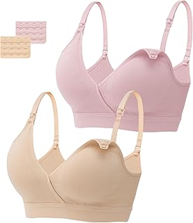 2 Pcs Schwangerschafts Still BH Nahtloser Still-BH mit zusätzlichen BH-Verlängerungen Stillen und Schlaf Ohne Bügel für Damen