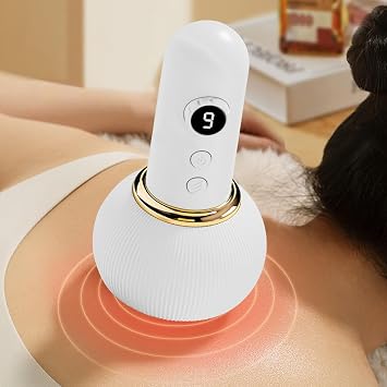 Lymphatic Drainage Massager, Cellulite Massager Tool with 9 Gear Adjustable, Handheld Body Sculpting Machine with Heat & Light Therapy Anti Cellulite & Stretch for Back Thighs Arms Abdomen