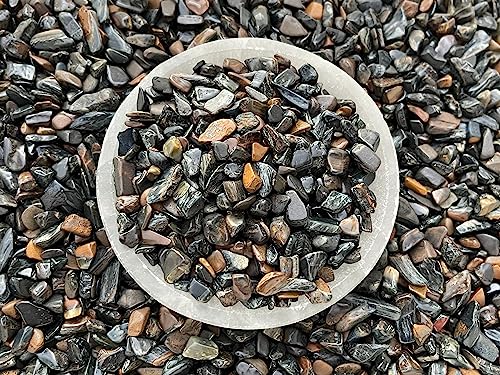 Image of GAF TREASURES 2 oz Lot Natural Blue Tiger Eye Semi Tumbled Gemstone Chips, Crushed Mini Crystals, Undrilled Crystal Chips (Blue Tiger Eye)
