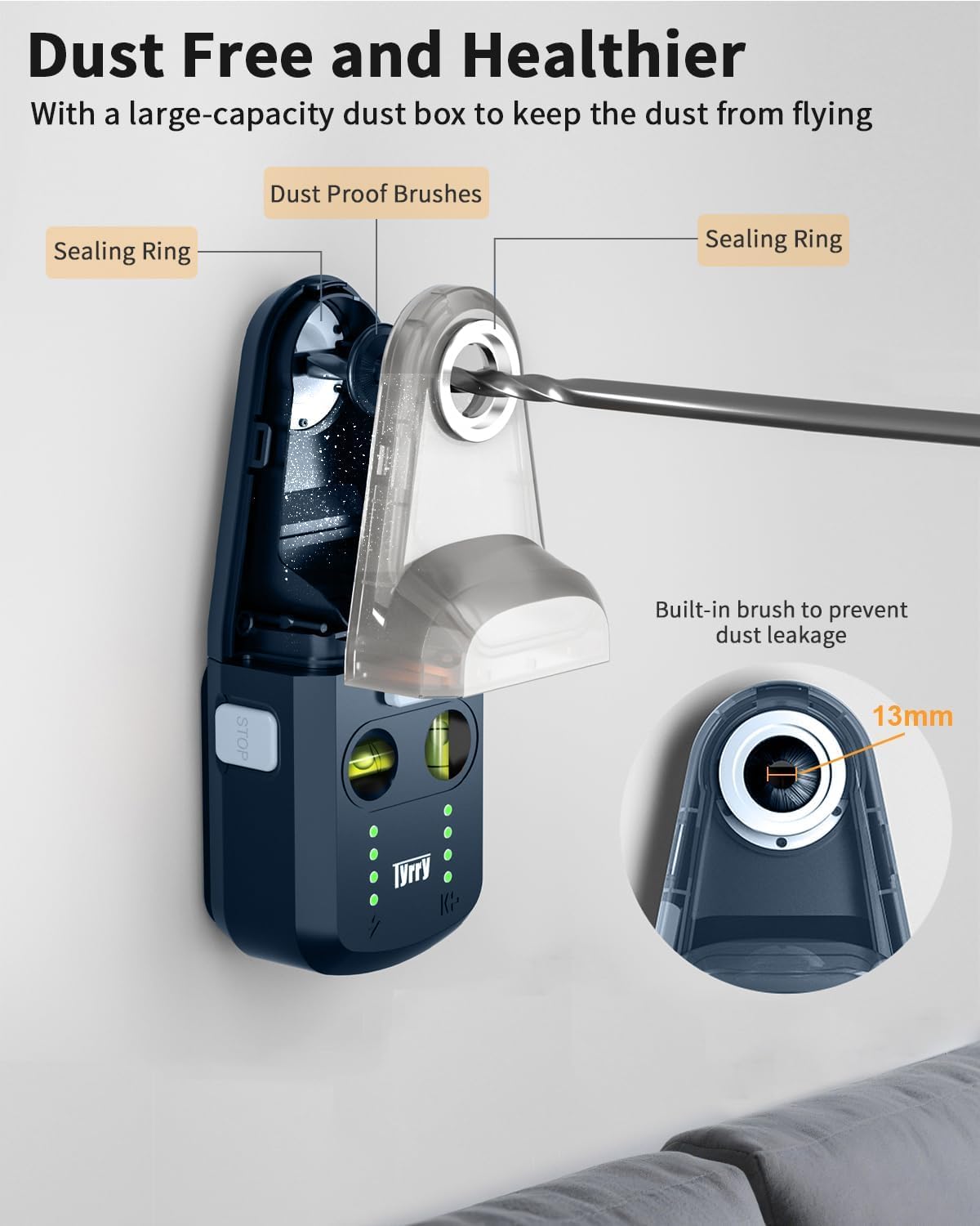 4-in-1 Laser Level Tool with Line Laser, Drill Dust Collector, Wall Bracket, Electronic Vacuum Suction Cup, 1800 mAh Battery, Leveler Tool Perfect for Picture Hanging, Painting, Home Renovations