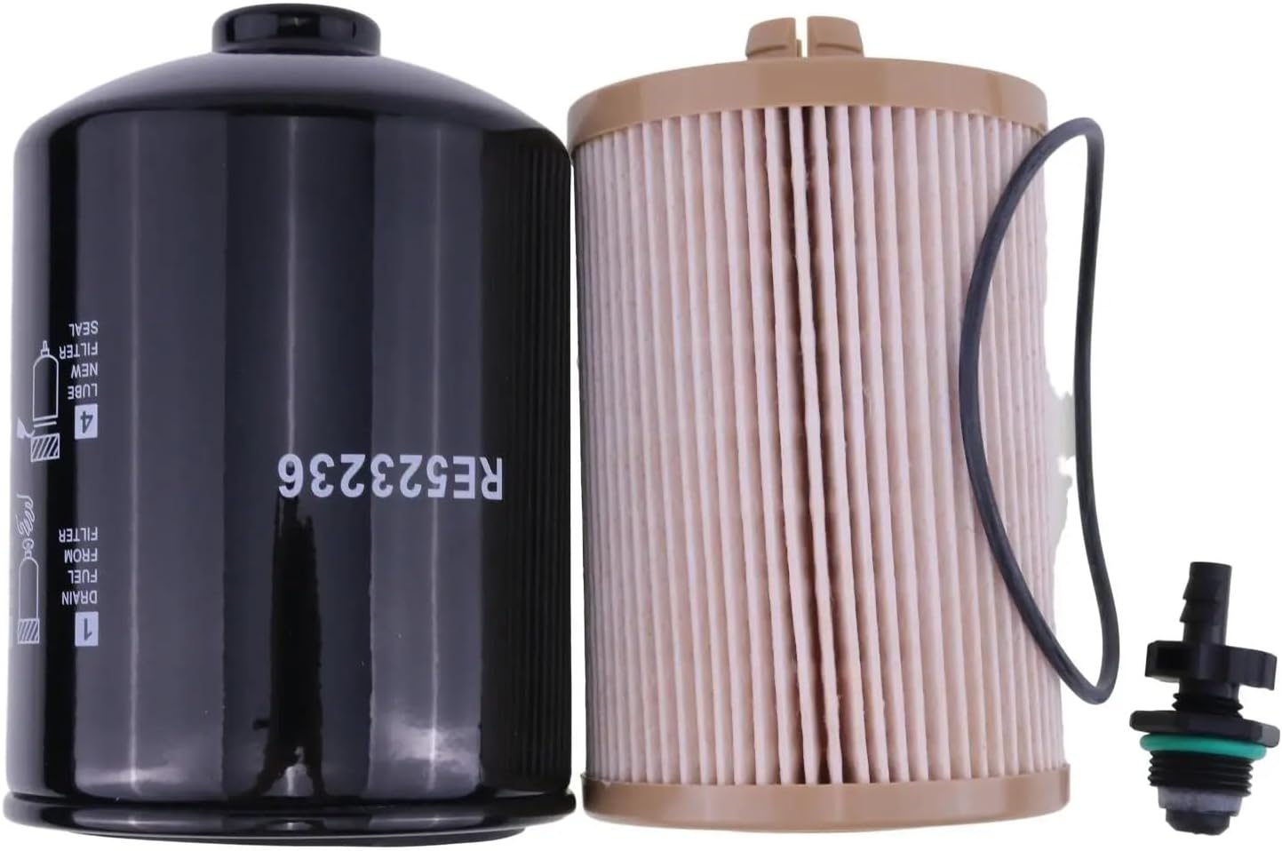 HOLDWELL Fuel Filter Kit RE525523 RE523236 RE520906 Compatible with John Deere 6068 6090 Engine 750K 850J 850JR 850K Crawler Dozer 350DLC 350GLC 380GLC E330LC E360LC Excavator