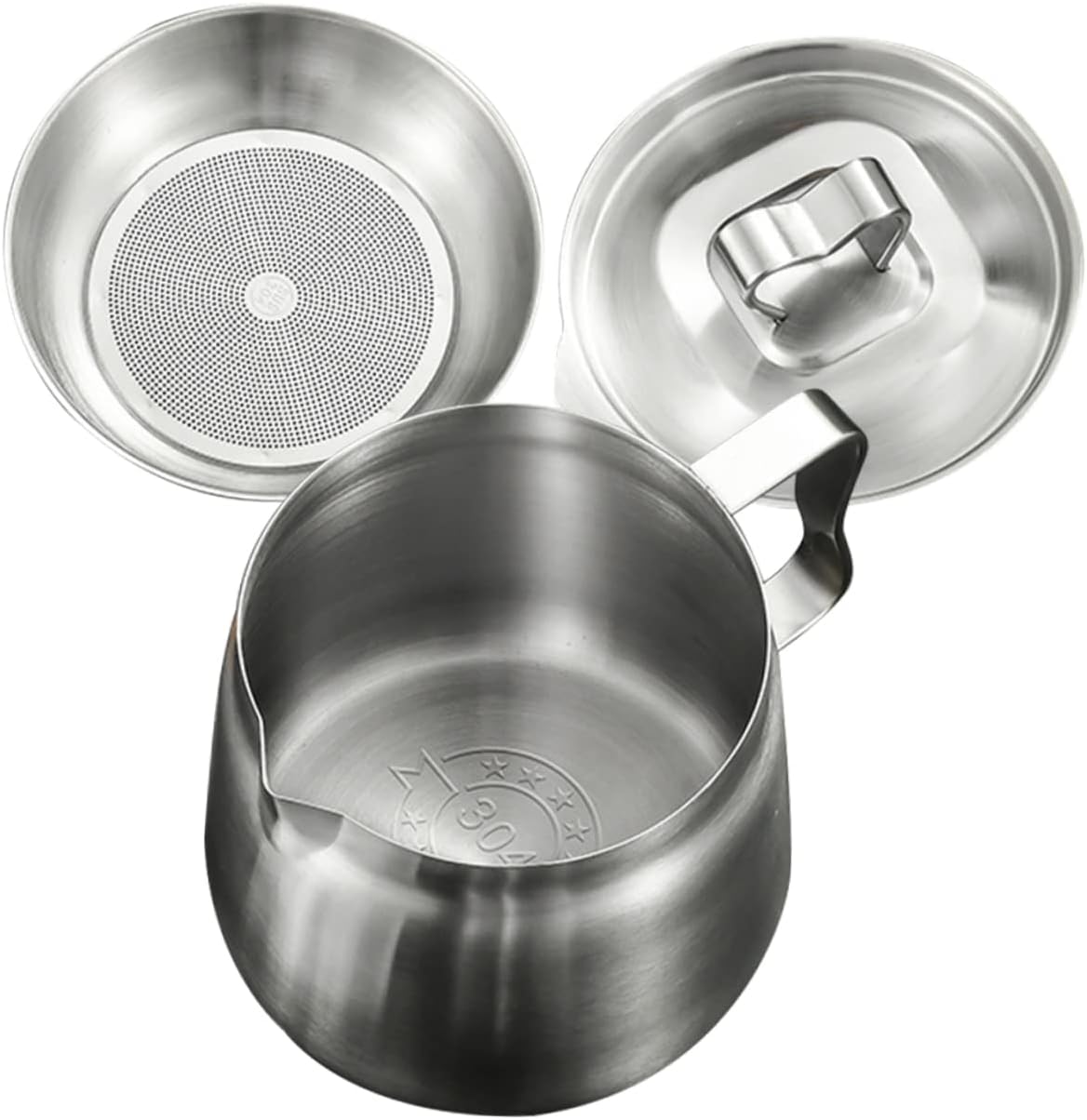 Zerodeko Stainless Steel Oil Strainer Container Large Oil Canister for Cooking Gadget for Kitchen
