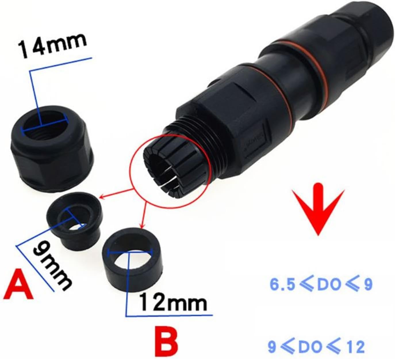 ​​​​​​​SagaSave IP68 Waterproof Coupler, Electrical Cable Connector Fit for RV, BV, BVR Cable, Outdoor Cable Connector for Street Lights, Buried Lights, Garden Lights,Fountains, Tunnel Lights-XY22-3P