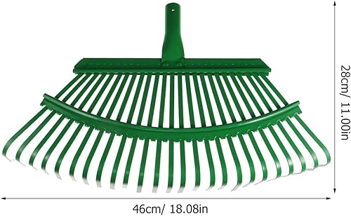 Miniatura 2 de NUOBESTY Rastrillo de hojas de jardín resistente dientes gruesos para nivelación de césped, herramienta eficiente de eliminación de hojas y césped,