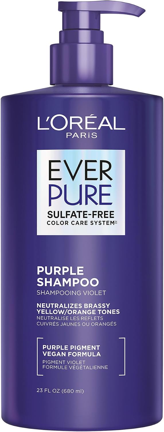 EverPure Sulfate-Free Shampoo, Purple Shampoo for Blonde Hair, Bleached, Brown Highlighted, Silver and Gray Hair, With Purple Pigments, Pack of 1, 680ml