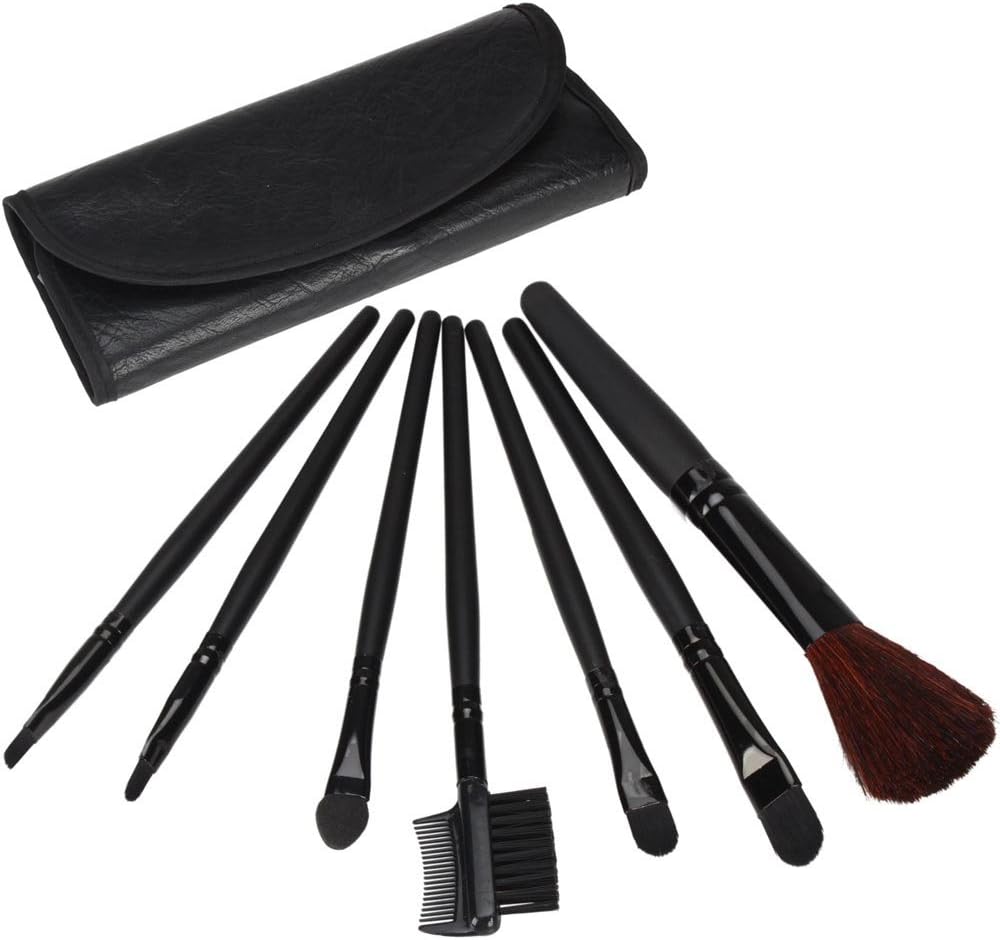 7pc Black Professional Cosmetic Makeup Make up Brush Brushes Set Kit With Bag Case