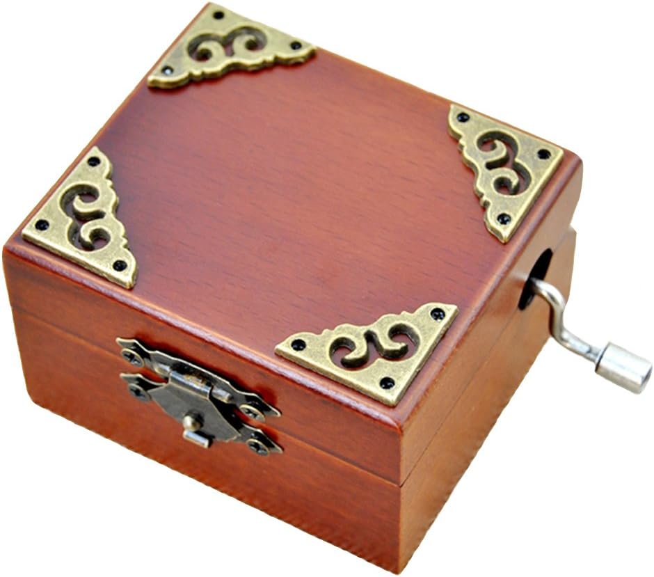 FnLy 18 Note Antique Lace Hand Crank Wooden Musical Box With Gold-plating Movement in,Music Gift Box,You Are My Sunshine Music Box