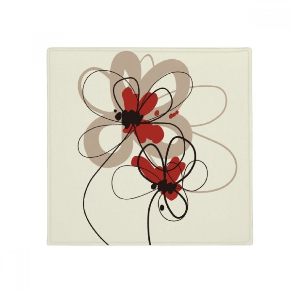 Tapis de sol coquelicot antidérapant 60x60cm pour salle de bain
