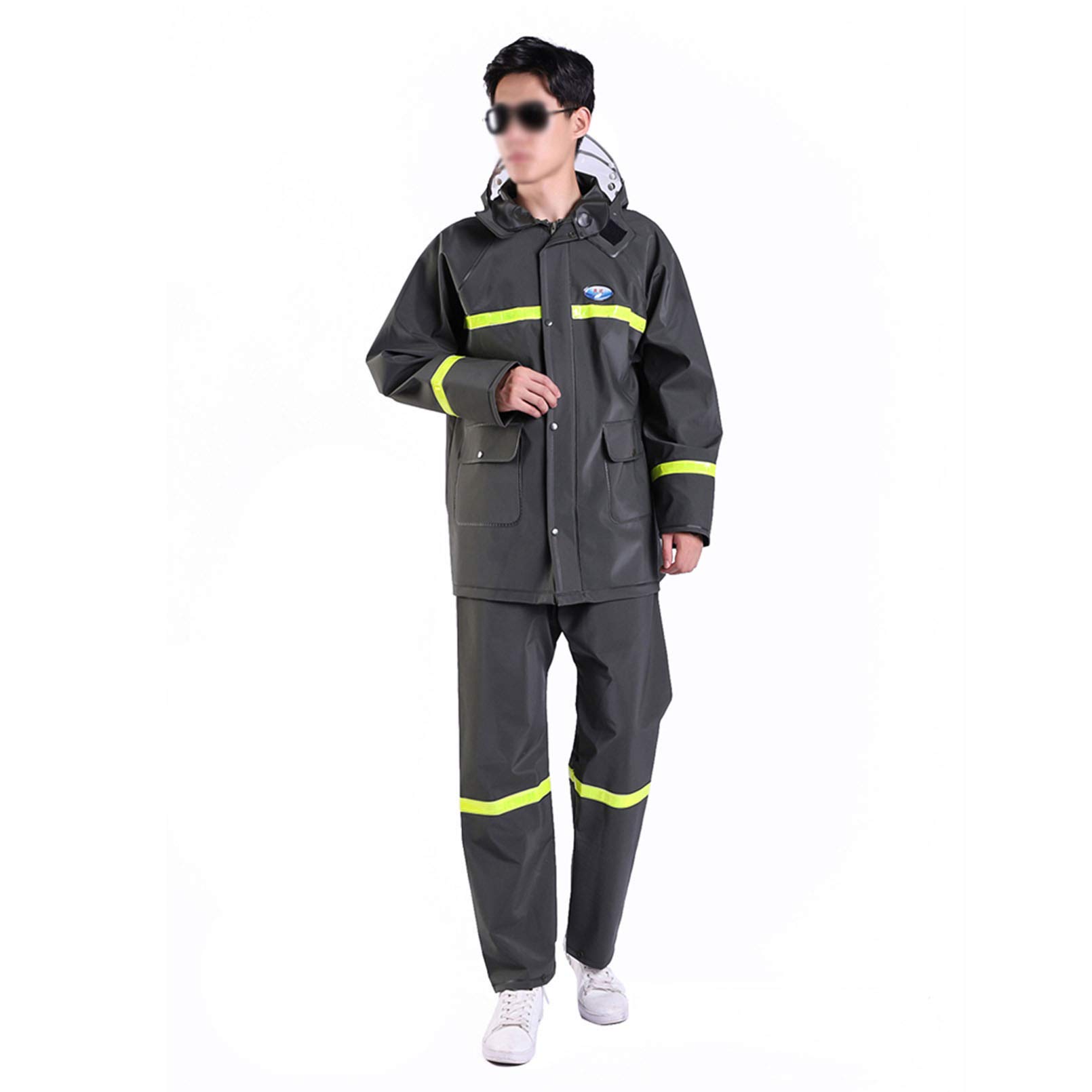 Veste extérieure imperméable à capuche longue hommes et coupe-vent réutilisable