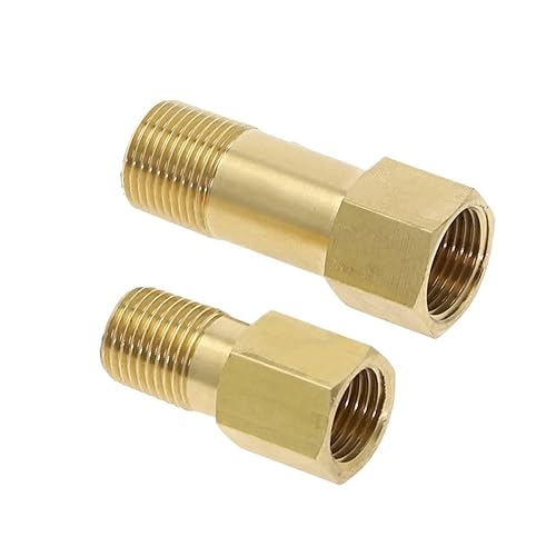 Brass Threaded Fitting 1/8" 1/4" 3/8" Male to Female 35mm-200mm Length Pipe Joint Connectors Copper Coupler Adapter(Length 35MM-01)