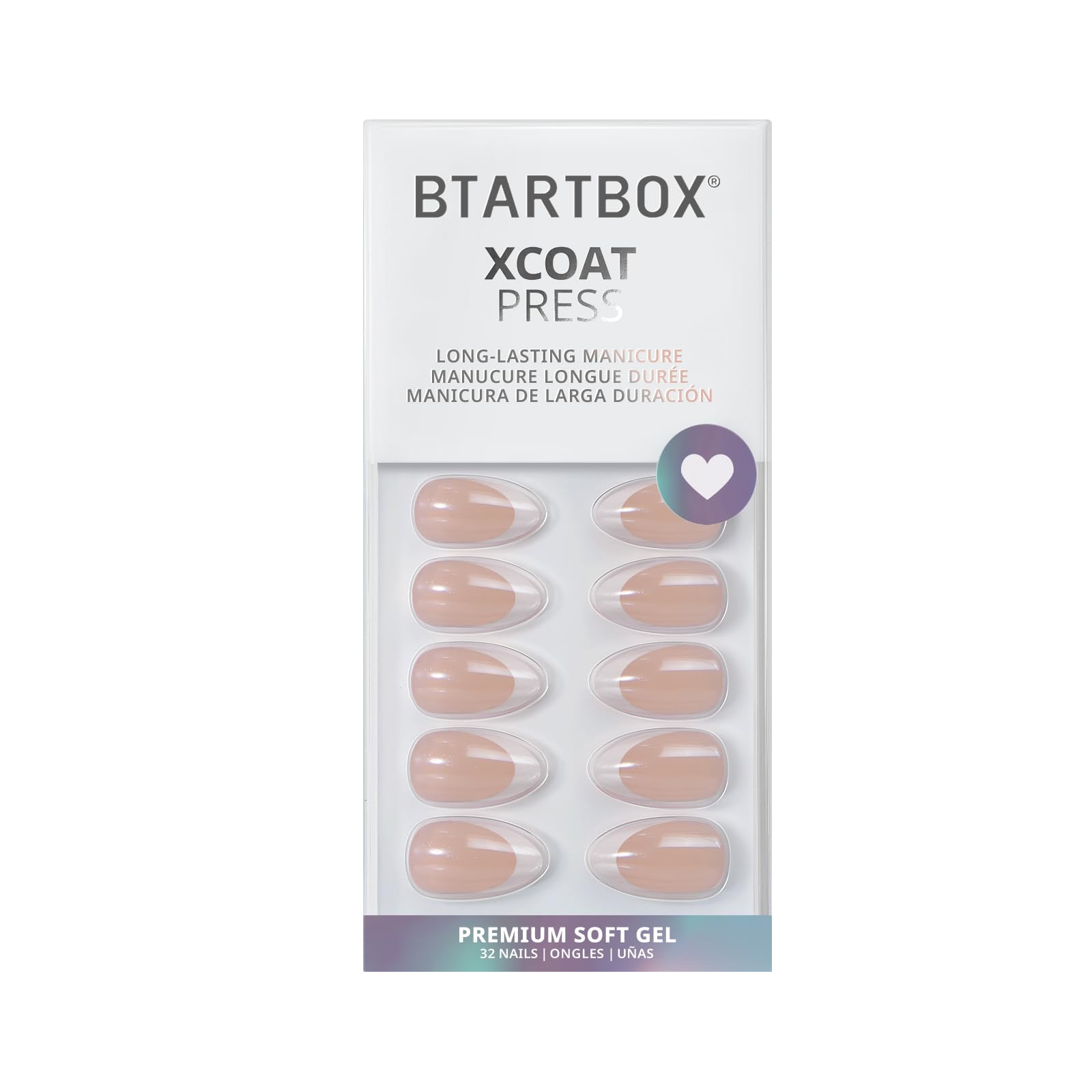 BTArtbox Press On Nails - 32pcs Almond French Tips -4 BTArtbox Press On Nails - 32pcs Almond French Tips -4