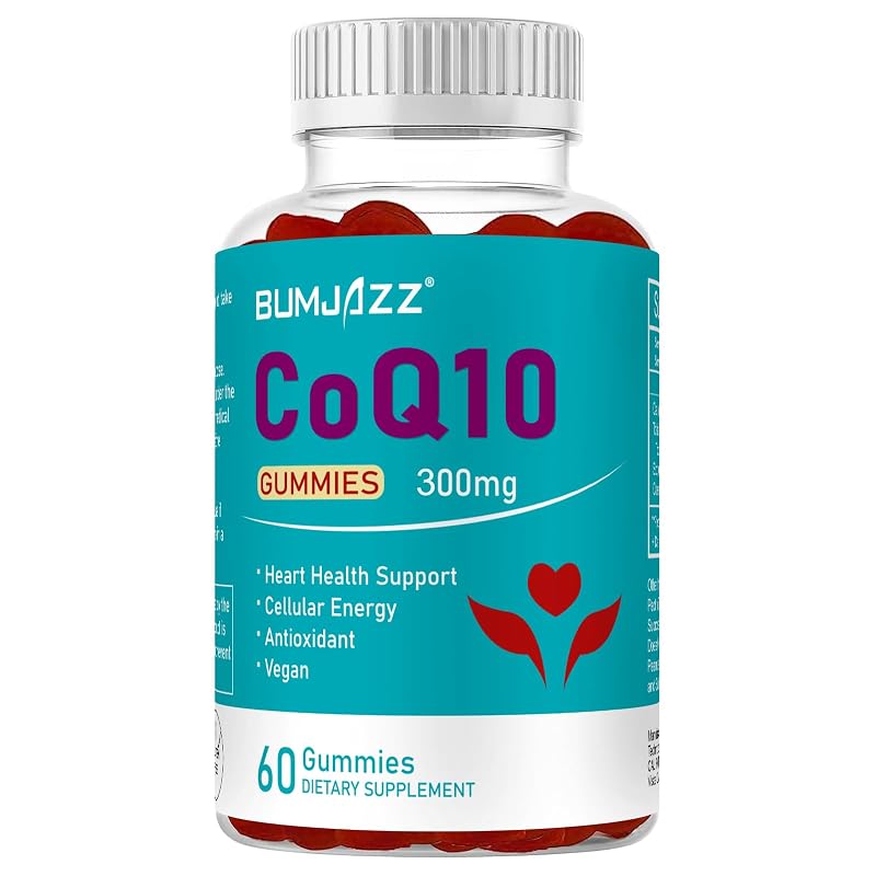 Bumjazz Suplemento de CoQ10 em gomas, 300 mg, sabor framboesa, 60 gomas