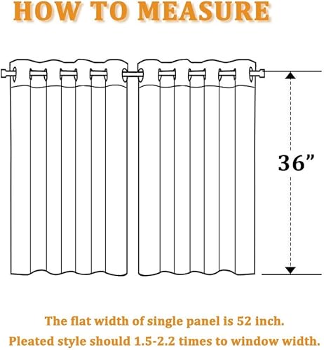 Miniatura 154 de RYB HOME Juego de 2 paneles de cortinas opacas grises de 63 pulgadas de largo, cortinas sólidas resistentes para oscurecer la habitación