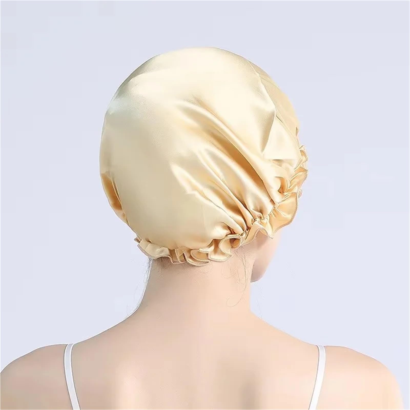 Cofano in Seta Cofano in Raso di Seta Fascia Elastica Perdita di Capelli Cappello da Bagno Impermeabile for la Cura dei Capelli Berretto da Notte da Donna per La Cura dei Capelli(Deep Blue)