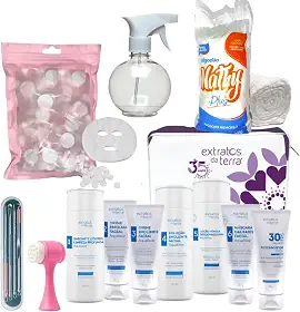 Kit Compacto Limpeza de Pele Extratos da Terra + Descartaveis