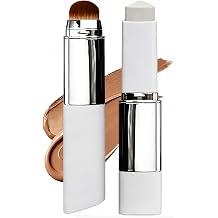 Novaglow Foundation Stick, Nova glow Foundation Color Changing Foundation & Concealer, Dual-Ended with Detachable Brush for Smooth Natural Dewy Coverage, 13g Medium