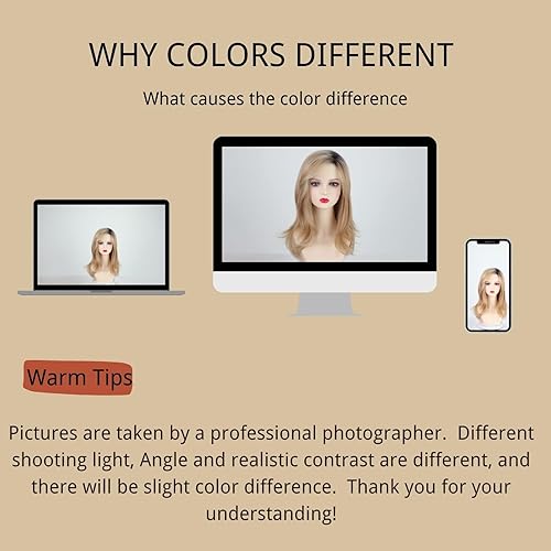 Miniatura 7 de Fencca Peluca larga rubia ombré ondulada natural con flequillo en capas, pelucas rubias sintéticas para mujeres blancas