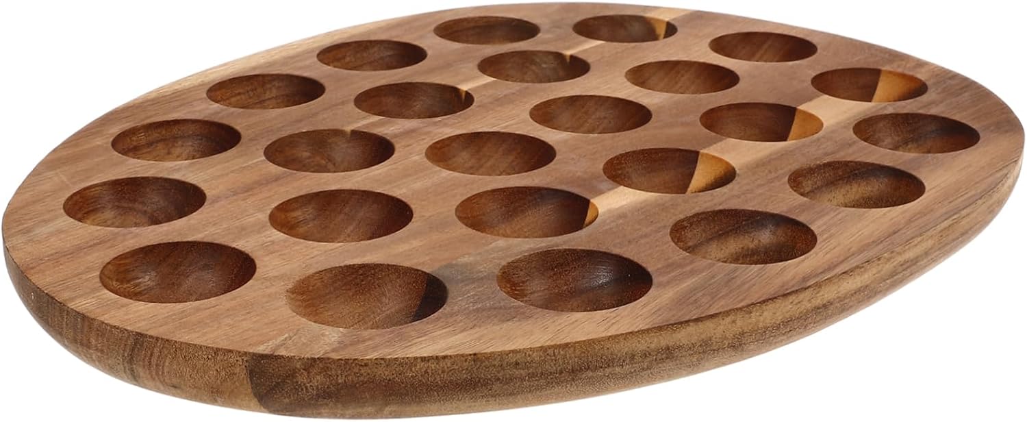 24grid Egg Holder Tray Rustic Egg Storage for Kitchen Refrigerator Compartment Organizer Minimalist Design for Dining Table