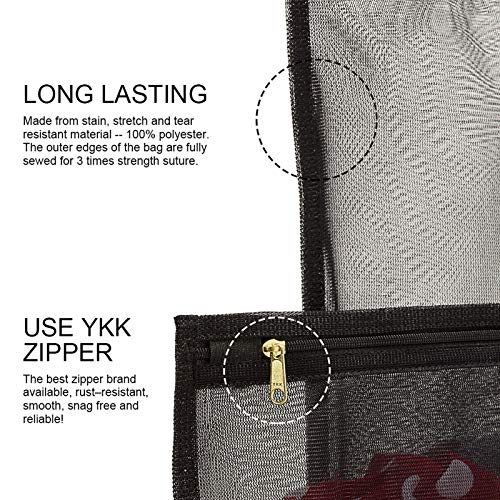 Tenrai 3 Pack (3 Medium) Delicates Laundry Bags, Bra Fine Mesh Wash Bag, Use Ykk Zipper, Have Hanger Loops, Zippered, Protect Best Clothes In The Washer (Black) #TOP2