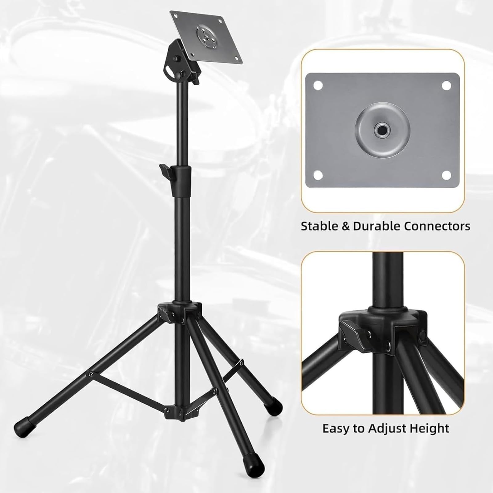 Generico Supporto per Drum Pad - Supporto Regolabile per Rullante - Regolabile in Altezza per Drum Pad per Viaggi Casa Scuola Campeggio e Performance