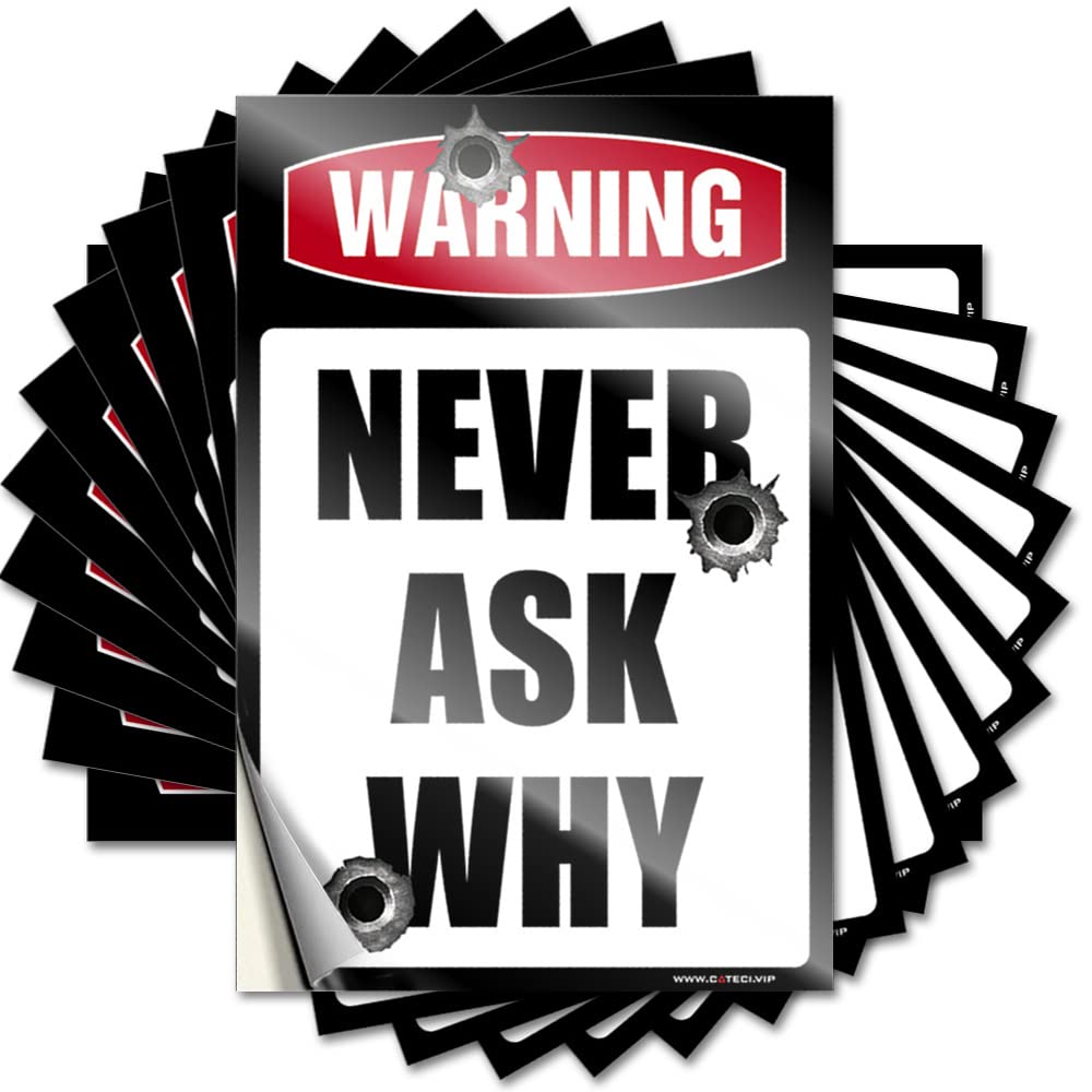 Mens Bathroom Decor Water Funny Sticker | Warning Never Ask Why Western Bathroom for Interior Decor(8X12CM)