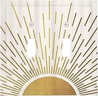 Vista 109 de Placa de pared doble basculante de mármol azul, cubierta decorativa de interruptor de luz de 2 cuadras, moderna acuarela degradada, arte de tinta