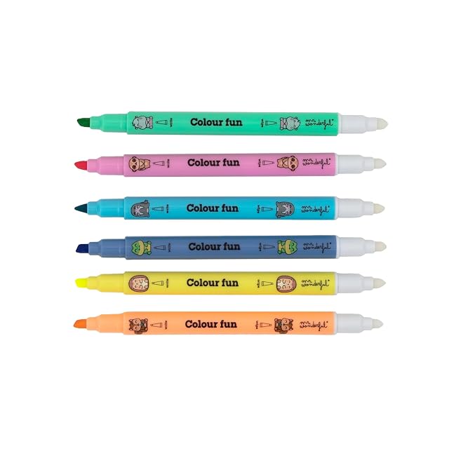 Foto 4 de 6 de Mr. Wonderful Set de 6 Subrayadores Borrables Wonder Comic - Marcadores de Colores para Estudio y Agenda