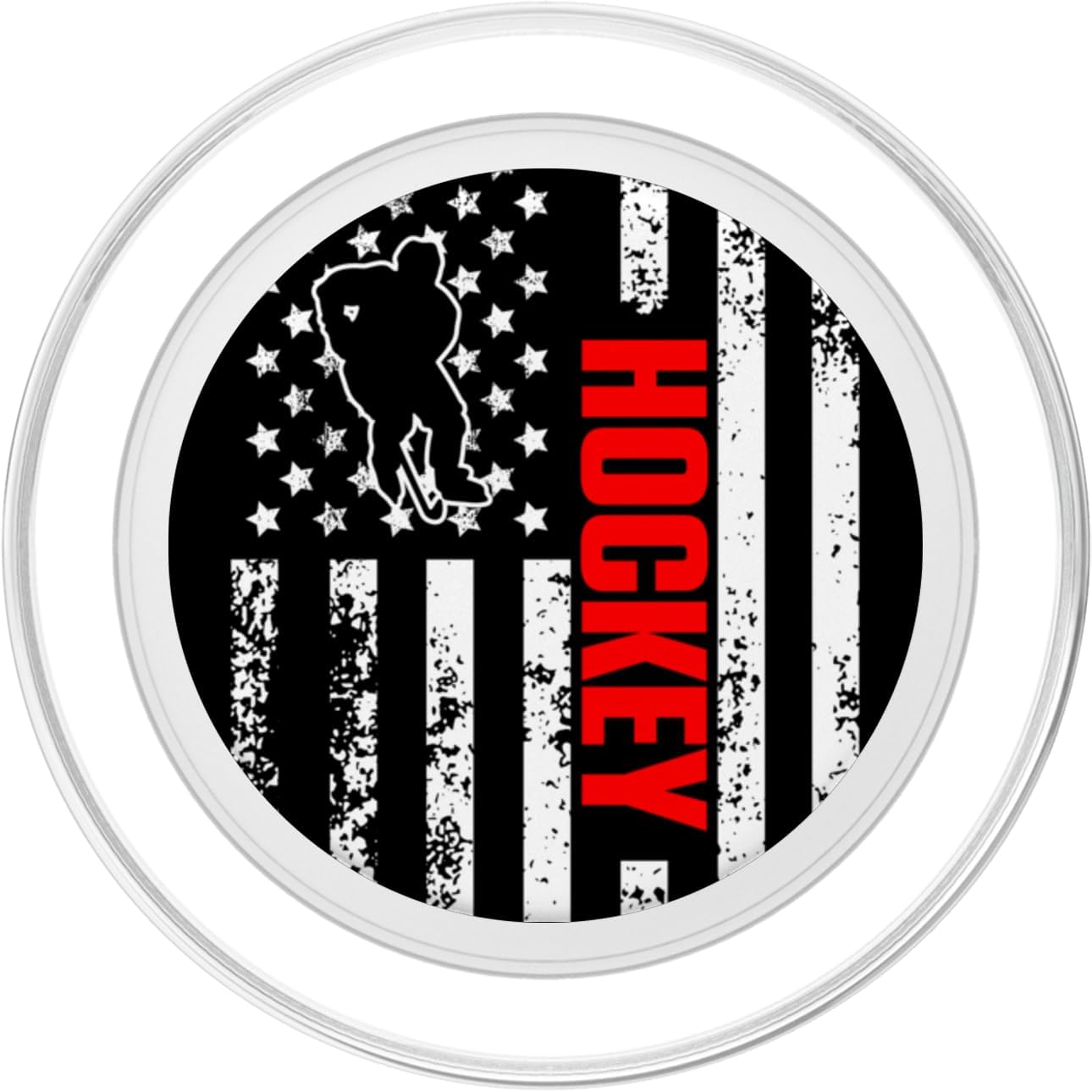 US American Flag Sports Patriotic Hockey PopSockets MagSafe PopGrip for iPhone