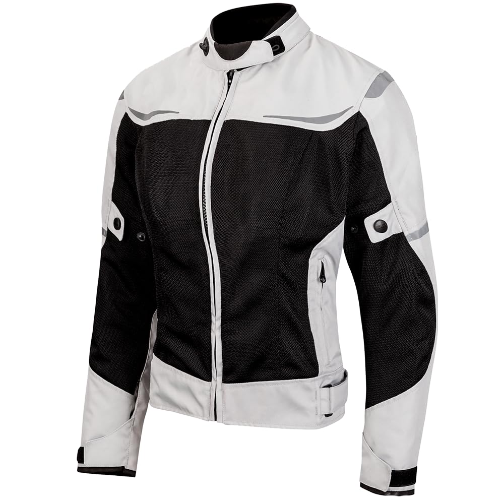 Moore I Chaqueta de Moto Bahia Lady Gris/Negro – Verano, Protecciones CE, Diseño Femenino