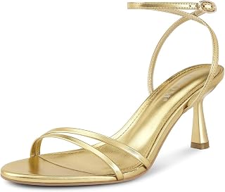 Womens Sandals Round Toe Low Heels Strappy Ankle Strap Kitten Heel Comfort Dress Party Shoes